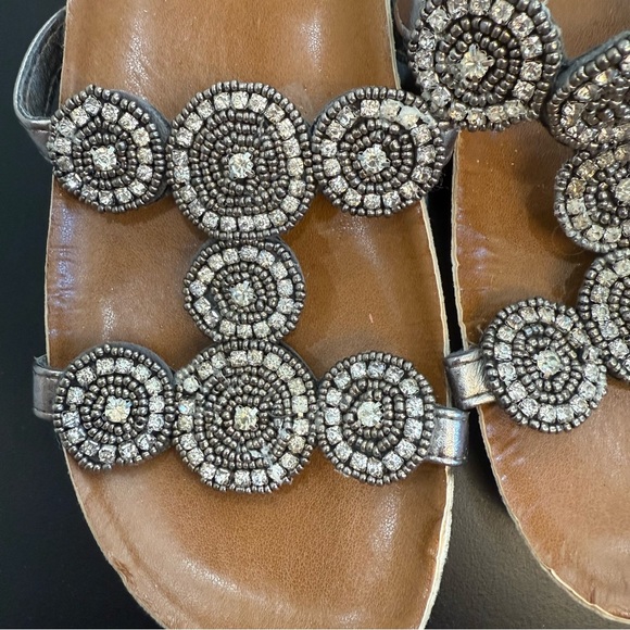 Mila Paoli Silver Sandals with Rhinestone Glamour - Picture 4 of 7